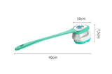 Electric Body Brush for Back with 5 Interchangeable Heads Long Handle for Spa Shower - Green