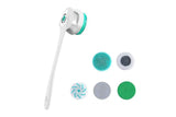 Electric Body Brush for Back with 5 Interchangeable Heads Long Handle for Spa Shower - Green