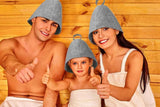 2-Pack Felt Sauna Hats - Quick Dry Bath Caps for Spa & Swimming (23x25cm)