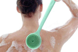 Long Handle Bath Shower Brush Back Scrubber Back Scrubber for Shower Bath Body Brush with Long Handle for Men and Women -Green