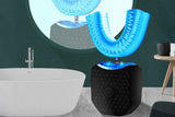 Rechargeable U-Shaped Electric Toothbrush Set for Daily Oral Care - Black