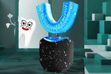 Rechargeable U-Shaped Electric Toothbrush Set for Daily Oral Care - Black