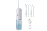 Cordless Portable Electric Water Flosser Teeth Cleaner Floss Irrigator With 4 Jet Tips - White