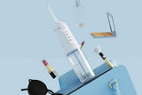 Cordless Portable Electric Water Flosser Teeth Cleaner Floss Irrigator With 4 Jet Tips - White