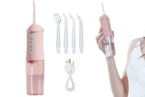 Cordless Portable Electric Water Flosser Teeth Cleaner Floss Irrigator With 4 Jet Tips - White