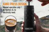 3 in 1 Portable Coffee Maker,Single Serve Manual Espresso Machine For Camping, Travel, Hiking, Fishing - Black