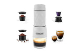 3 in 1 Portable Coffee Maker,Single Serve Manual Espresso Machine For Camping, Travel, Hiking, Fishing - Black