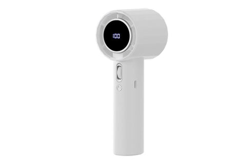 Portable Handheld Turbo Fan Windy Speed Adjustable Mini Personal Battery Operated Fan -White