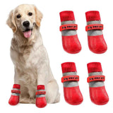 Waterproof Anti Slip Pet Shoes with Rubber Sole for Indoor and Outdoor Use Red - S