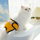 Washable Female Pet Nappy Diaper Dog Cat Physiological Pants Yellow - S