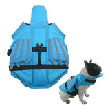 Dog Life Jacket Wings Pet Life Vest Adjustable Dog Flotation Swim Vest Blue - XS