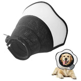Pet Dog Cone Collar Soft Neck Collar Adjustable Pet Elizabethan Collar Black - L