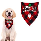 Christmas Pet Triangle Scarf Dog Bandana Pet Wearable Accessories Red Grid - Santa Claus