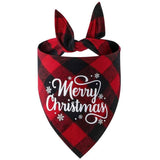 Christmas Pet Triangle Scarf Dog Bandana Pet Wearable Accessories Red Grid - Santa Claus