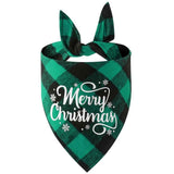 Christmas Pet Triangle Scarf Dog Bandana Pet Wearable Accessories Red Grid - Santa Claus