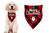 Christmas Pet Triangle Scarf Dog Bandana Pet Wearable Accessories Red Grid - Santa Claus