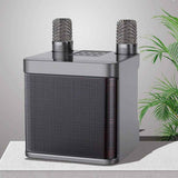 Portable Karaoke Machine with 2 Wireless Microphones Portable Bluetooth Speaker for Family Party Singing Black