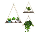 Home Plant Bonsai Photos Frame Wood Window Wall Hanging Shelves Storage Rack- S