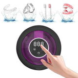 Ultrasonic Retainer Cleaner Machine 45kHz Ultrasonic Dentures Cleaner for Night Guards Braces Aligner Black