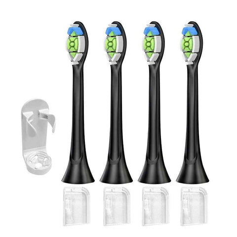 4Pcs Electric Toothbrush Replacement Heads Compatible with Philips HX3/HX6/HX9 Series Black
