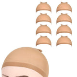 8Pcs Stocking Wig Caps Stretchy Nylon Hair Net for Women Black