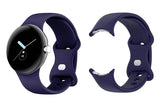 For Google Pixel Watch 1 / 2 Soft Replacement Strap Silicone Sport Watch Band Blue - S