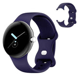For Google Pixel Watch 1 / 2 Soft Replacement Strap Silicone Sport Watch Band Blue - L