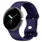 For Google Pixel Watch 1 / 2 Soft Replacement Strap Silicone Sport Watch Band Blue - L