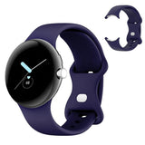 For Google Pixel Watch 1 / 2 Soft Replacement Strap Silicone Sport Watch Band Blue - L