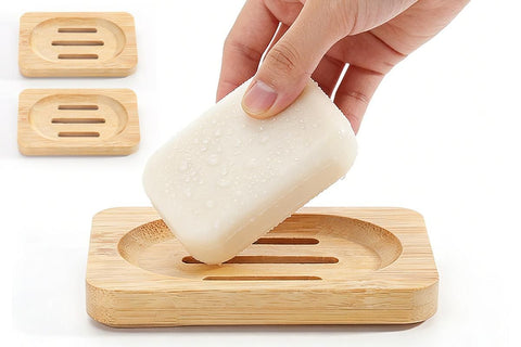 2PCS Wood Soap Dish Storage Soap Holder Soap Tray For Home Bathroom