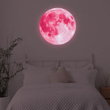 30X30CM Glow in The Dark Stars and Moon for Ceiling Decorations Glow Wall Stickers -Pink