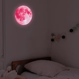 30X30CM Glow in The Dark Stars and Moon for Ceiling Decorations Glow Wall Stickers -Pink