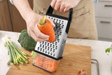 Box Grater with Container Stainless Steel Coarse Fine Slicer Non Slip Base