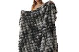 Bubble Tie Dye Throw Blanket Soft Cozy Microfiber Lightweight Warm -Dark Grey S