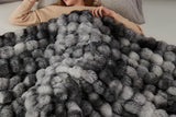 Bubble Tie Dye Throw Blanket Soft Cozy Microfiber Lightweight Warm -Dark Grey L