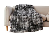 Bubble Tie Dye Throw Blanket Soft Cozy Microfiber Lightweight Warm -Dark Grey L