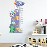Cartoon Universe Starry Sky Astronaut Spaceship Rocket Height Sticker Wall Decals