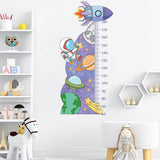Cartoon Universe Starry Sky Astronaut Spaceship Rocket Height Sticker Wall Decals