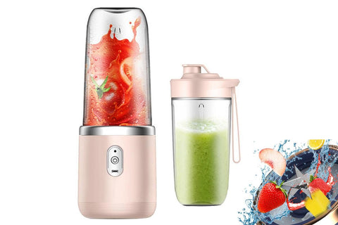 Electric Mini Juice Maker Portable 400ml Blender Smoothie Juicer Machine-Pink