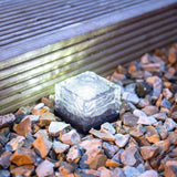 Solar LED Ice Cube Floor Tile Ground Lamp Lawn Lamp -White