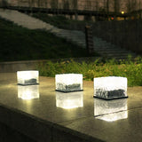 Solar LED Ice Cube Floor Tile Ground Lamp Lawn Lamp -White