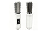 2 in 1 Cordless Hair Straightener Brush Curling Iron with LCD Display-White