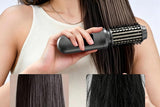 2 in 1 Cordless Hair Straightener Brush Curling Iron with LCD Display-Grey