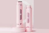 2-in-1 Electric Shaver and Bikini Trimmer with Display Facial Hair Remover-Pink