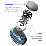 2pcs Mini Shaver Portable Electric Shaver Upgrade Rechargeable Pocket Razor for Men -Blue and Silver