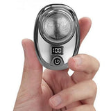 2pcs Mini Shaver Portable Electric Shaver Upgrade Rechargeable Pocket Razor for Men -Blue and Silver
