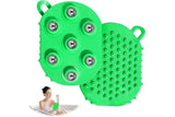 2Pcs Roller Ball Massager Glove Lymphatic Massage Muscle Release for Back-Green