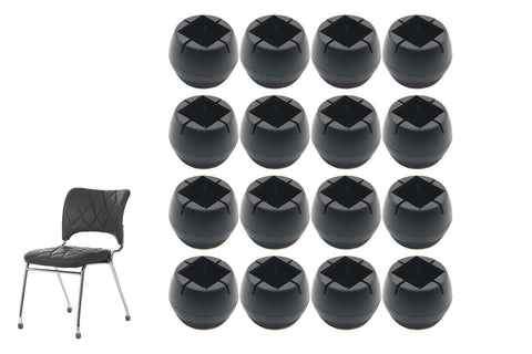 16pcs Chair Leg Floor Protectors Soft Silicone Round Covers with Glide Pads-Round