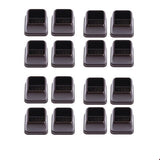 16pcs Silicone Chair Leg Floor Protectors Furniture Leg Feet Cup for Hardwood Floors with Wrapped Felt -Square brown