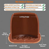 16pcs Silicone Chair Leg Floor Protectors Furniture Leg Feet Cup for Hardwood Floors with Wrapped Felt -Round brown
